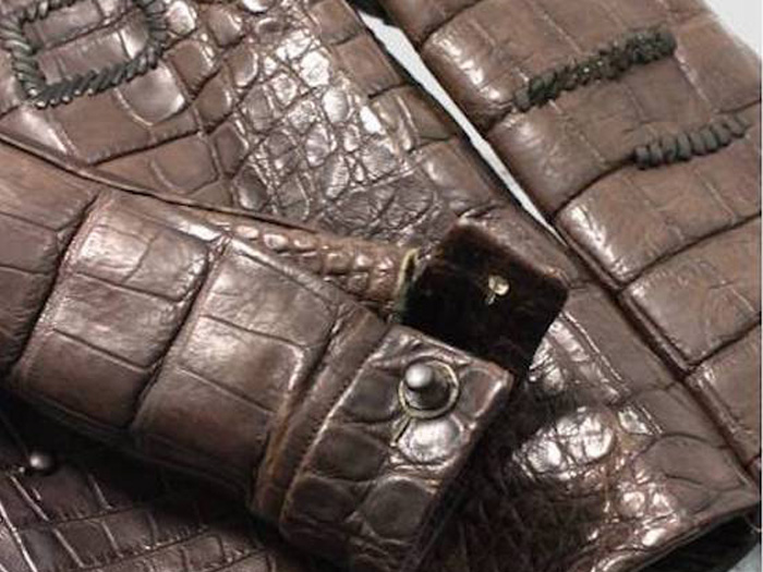 crocodile leather blouson
