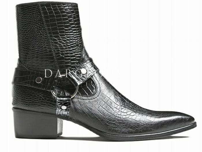 crocodile embossment ring boots Ƥѥ