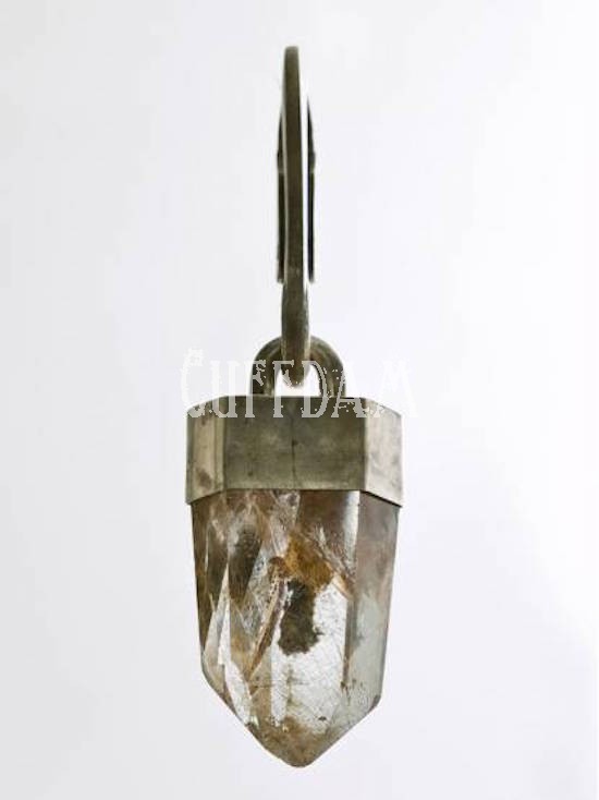 BIG QUARTZ CLIP SILVER925//RUTILATED QURTZ MADE IN FRANCE