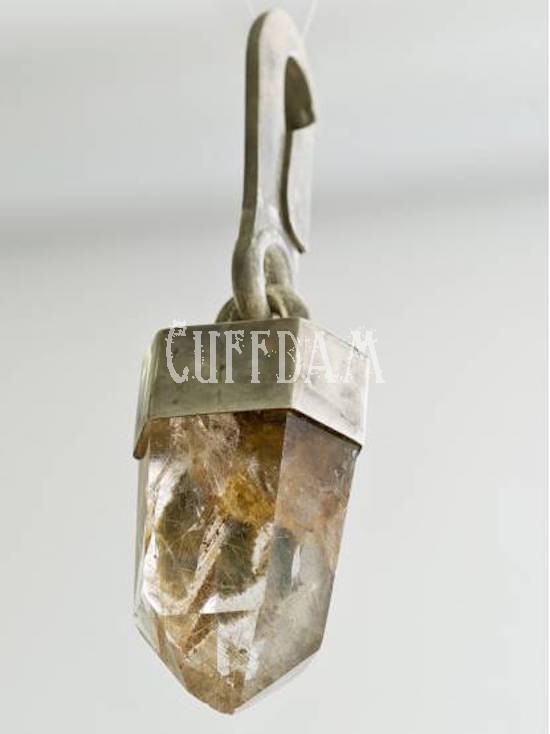 BIG QUARTZ CLIP SILVER925//RUTILATED QURTZ MADE IN FRANCE
