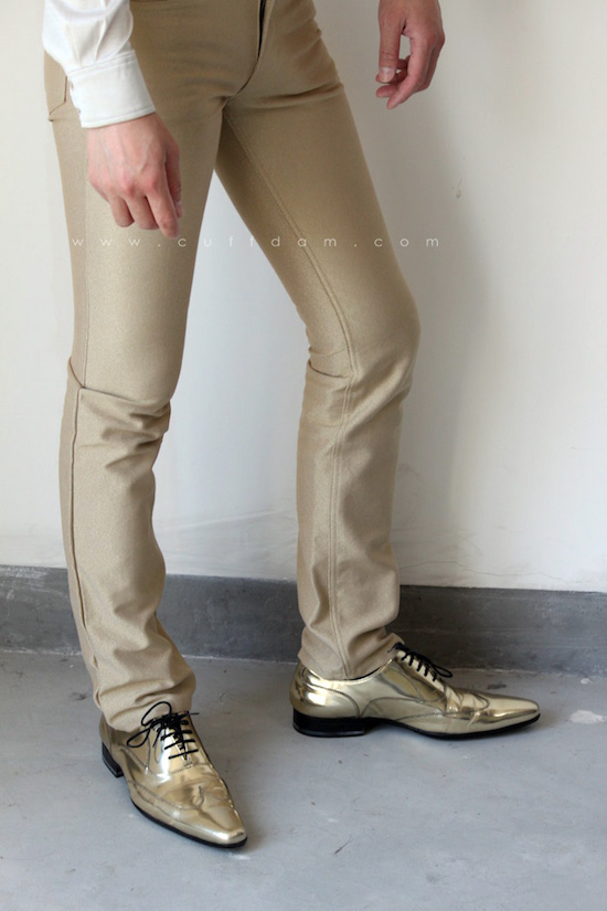 slim trousers gold cotton3