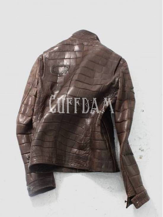 crocodile leather blouson